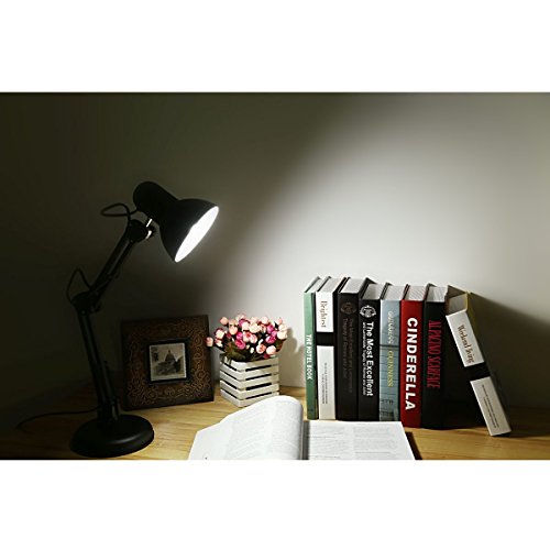 LE Schreibtischlampe Set Classic Tischleuchte E27 Fassung Arbeitsleuchte Klemmleuchte verstellbar schwarz Schwenkarm - 8