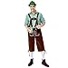 Produktbild Chejarity Herren Trachtenhose Kniebundhose 2 TLG:Kariert Trachtenbluse,Trägerhose Oktoberfest Bierfest Kostüm Bestickt Bayerische Bar Set Halloween Traditionelle Kleidung Lederhose (XL, Grün)