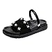 Produktbild YEARNLY 2019 neue Freizeitmode Sandalen Hausschuhe dicken Boden Slip Zehe fünfzackige Sternniete Perle-Zwei Möglichkeiten zu tragen