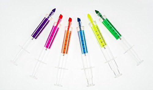 Orange syringe shaped highlighter pen