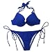 Imported Colloyes 2015 New Sexy Royal Blue Add-2-Cups Halter Top Bikini Swimwear Set With Push-up Molded Cups Size S RS.970.00