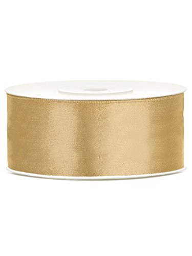 Generique - Ruban Satin doré Ocre 2,5 cm x 25 m