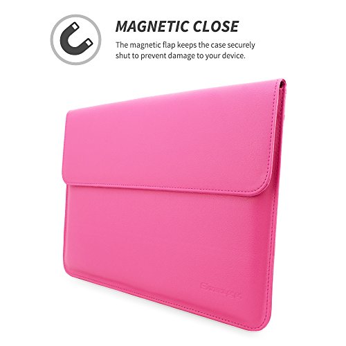 Snugg Ledertasche f  r Apple MacBook Air 13  und Pro 13  mit Retina       Hot Pink