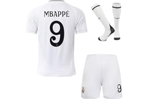 Soft Gardin 2025/2026 R. Madrid Mbappe #10 Home Football Soccer Jersey/Shorts Socks Gift Set Youth Sizes
