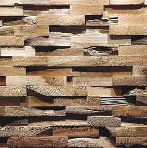 Natural Teak Wood |Kanan| Wall cladding Panels | Tectona Grandis | Hand Made |RUBBLE-04