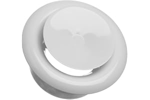 EUROPLAST Ø 160mm Diffusore di Alimentazione dell'aria - Valvola a Disco Regolabile - Griglia di Ventilazione Rotonda in Acciaio - Bianco