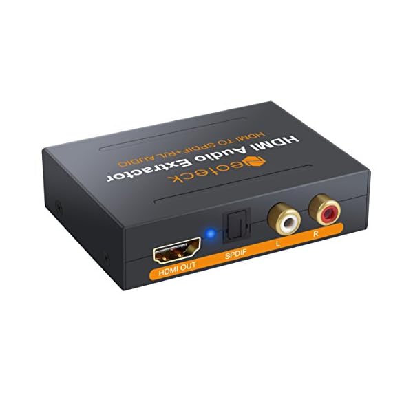 Neoteck HDMI Audio Extractor HDMI zu Optische SPDIF Toslink Konverter + HDMI Video Adapter Splitter Verteiler mit Power Adapter-dac HD Digital zu Stereo R/L Audio Extractor für Blu-ray DVD Player