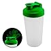 Produktbild Fitness Protein Shaker für eine gesunde Ernährung nach dem Workout | Klappverschluss + Auslaufsicher | Made in Germany | 600 ml mit Skala | BPA frei | Farbe: Grün + GRATIS Beileger mit 5 leckeren Rezepten