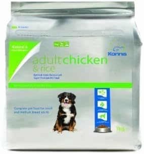 Kannis Adult Chicken & Rice Dry Dog Food for Small & Medium Breeds 1 Kg (Made In U.K.)