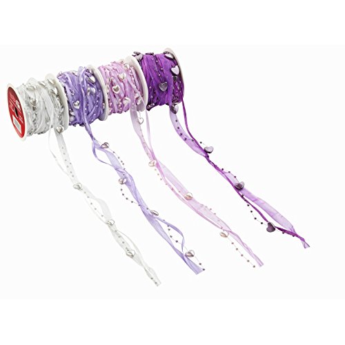 Preisvergleich Produktbild TRENDY-Band m. Herzen, Rol. a 10 m, lavendel