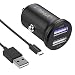 Produktbild iXboost iX-1S Speed Charge 4.8A Dual Mini Handy Auto-Ladegerät Kfz Zigarettenanzünder Adapter + USB Kabel Typ C für Samsung Galaxy S8 / S8 Plus/Note 8, HTC 10, LG G5, Lumia 950uvm.