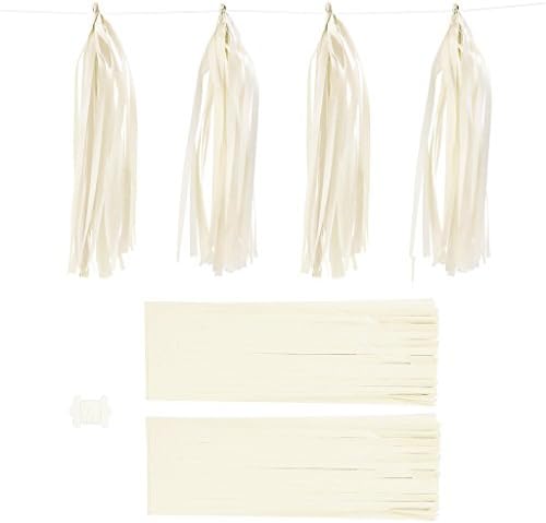 Paper Tassel, off-white, size 12x35 cm, 14 g, 12pcs