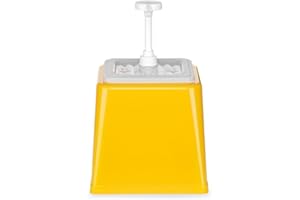 HENDI Distributeur de sauces avec pompe, distributeur de condiments, réutilisable, sans BPA, distributeur à pompe, capacité: 2.5 L, dosage: 20 ml, 230x210x(H)327mm, jaune, ABS, polypropylène