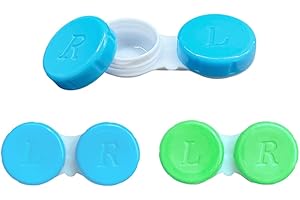 HZXINYI Contact Lens Case Set - Colourful Contact Lens Case, Contact Lens Container, Portable Leak-Proof Travel Contact Lens Case Set for Home and Travel, Green + Blue, Additional pocket