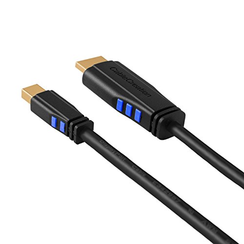 Mini DP auf HDMI, cablecreation Mini DisplayPort (Thunderbolt Port Kompatibel) auf HDMI AV HDTV Adapter für Mac Book, iMac und mehr, (DP V1.2 unterstützt 4 Kx2 K), 15 ft/4,5 m (schwarz & blau) - 3