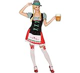 repetidamente cosida Atosa 56477 Deutsche Tracht/Tirolesa Disfraz para Mujer Costume German Woman XXL, Negro/Rojo