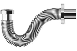 CERAMICSTORE Sifone lavabo bidet o lavello estensibile e flessibile da cm 30 a 45 in acciaio inox