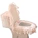 Produktbild 3 Stück Heimat Bad Rosa Stoff Lace WC Deckel Cover WC-Sitzbezüge Closestool Deckel Sitzbezug für U Form Closestool Festgelegt