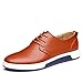Produktbild LILY999 Herren Freizeit Schuhe Leder Business Anzugschuhe Halbschuhe Schnürer Oxford Derbys Lederschuhe Wasserdicht Flache Schnürhalbschuhe für Hochzeit Party Größe 37-48(Braun,Größe 41)