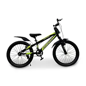 Hero Voltage 20T Inches Kids MTB Cycle with Front Suspension, Sporty Streight Handlebar and Thick Tyres | Free Bell, Bottle Holder & Bottle | Ideal for : 5 to 8 Years (Green)
