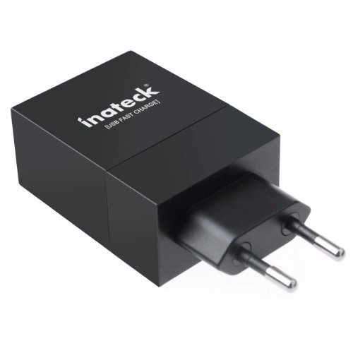Inateck® 12W 5V 2.4A 1-Port USB Ladegerät Ladeadapter mit USB-Ladestecker intelligenter Ladekreis für IPAD Iphone & Android Smartphones, Tablets und andere USB-ladende Geräte EU-Stecker – Schwarz - 2