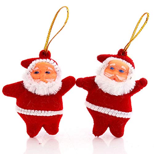 Preisvergleich Produktbild BESTOYARD 20pcs Mini Weihnachtsmann Puppen Weihnachtsbaum Anhänger Figur Weihnachtsanhänger Weihnachtsmann Christbaumschmuck