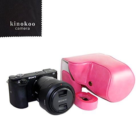 kinokoo Fujifilm PU Leather Camera Case with shoulder strap for SONY A6500 16～70mm Lens (pink)