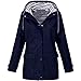 Produktbild Lurcardo Damen Mantel Pure Farbe Wasserdicht Mantel Mit Kapuze Reißverschluss Langarm Regen Jacke Winddicht Coat Winterjacke Outwear Parka Überzieher