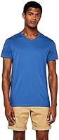 MERAKI T-Shirt in Cotone con Scollo a V a Manica Corta Slim Fit Uomo, Blu (Faded Royal), Large