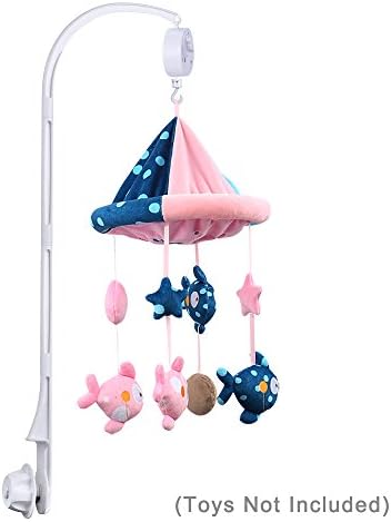 88CM (35") High Baby Crib Bed Bell Toys Holder Arm Bracket, Nut Screw, W/ Windup Music Box (Tune: BRAHMS LULLABY)
