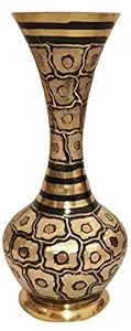 Akanksha Arts Metal Flower Vase (Standard 9 Inches Height, Brown)