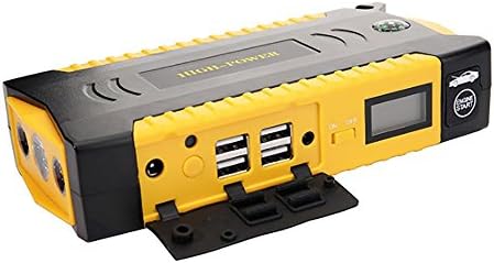 Battery Booster BMDHA Car Jump Starter 18000mAh 4 USB Ports Current: 600A Multifunction Emergency Equipment LED Lights/Compass/Safety Hammer/