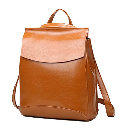 Yan Show - Bolso al hombro de cuero para mujer Marrón marrón