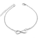 Horaire Fußkettchen Mode Einfach ∞ Symbol Anhänger Legierung FußSchmuck Frau Strand Fußkette Zubehör Ketten,21cm,Silber - 2