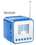 Zeigt Uhrzeit, Radio-Frequenz, Sender und Ladestand • Kopfhörer-Anschluss für ungestörten Musikgenuss • Spitzenleistung: 8 Watt • Maße: 59 x 59 x 59 mm, Gewicht: 178 g