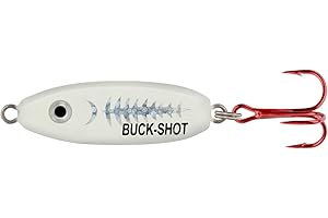 NORTHLAND FISHING TACKLE Northland Tackle Buck-Shot Rattle Spoon / 1.75" / 3/8 OZ - #6 HK/Super-GLO EXO White
