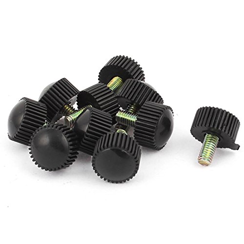 Preisvergleich Produktbild sourcingmap® M5x10mm Rundkopf Aufschraubbar Auf Gerade Gerändelt Rändelschraube Griff 10 Stück