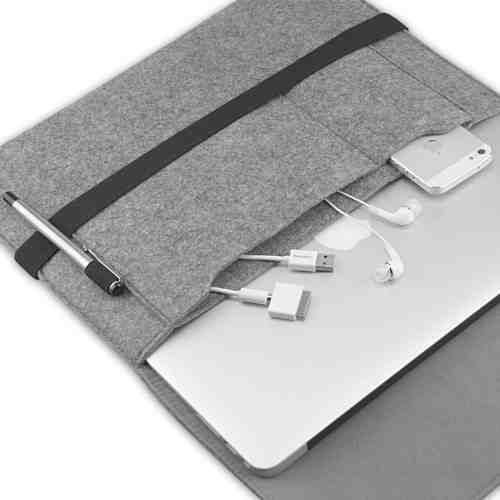 Hostey Macbook 13.3 Zoll Filz Sleeve Hülle Ultrabook Laptop Tasche für Apple Macbook Air 13 und vieles mehr [Größe: 13.3″ Zoll, Farbe: Grau] - 3