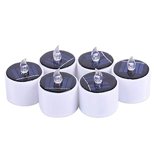 Preisvergleich Produktbild Gytech LED Solar Kerzen Teelichter Flackernde flammenlose Elektronische Kerzen für Zuhause, Festival, Hochzeit, Geburtstag, 6er Set