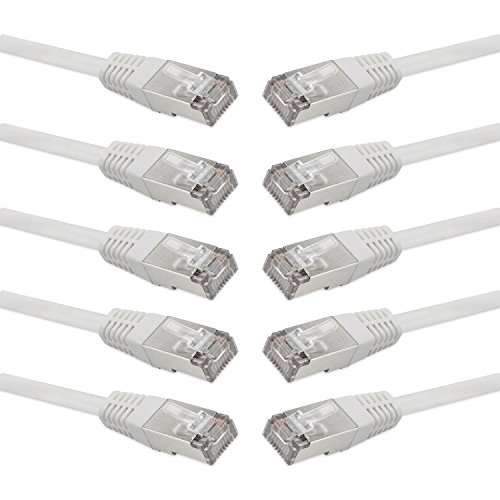 rocabo 135110 CAT6 Patchkabel, S/FTP PiMF, LAN, RJ45, 10/100/1000/Mbit/s, Ethernet Gigabit Switch Router, Halogenfrei, 0,25m (10 Stück) Weiß rocabo 135110 CAT6 Patchkabel, S/FTP PiMF, LAN, RJ45, 10/100/1000/Mbit/s, Ethernet Gigabit Switch Router, Halogenfrei, 0,25m (10 Stück) Weiß