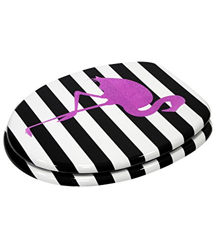 WC Sitz mit Absenkautomatik, hochwertige Oberfläche, einfache Montage, stabile Scharniere, Flamingo - 2