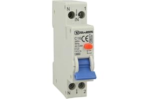 A2ZWORLD Interruttore Magnetotermico Differenziale 16A C16, Tipo AC Curva C, 1P+N 6kA 30mA 220V, RCBO Slim, Occupa Solo 1 Modulo DIN