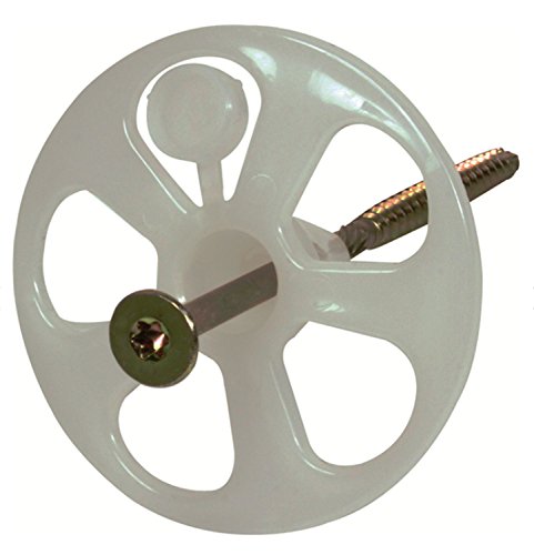 Preisvergleich Produktbild Weichfaserplattenhalter DämmFix 60mm - 200 Stück - spezieller Schraubteller zur Befestigung von Holzfaserdämmplatten (z. B. Pavatex, Steico, Gutex etc.)