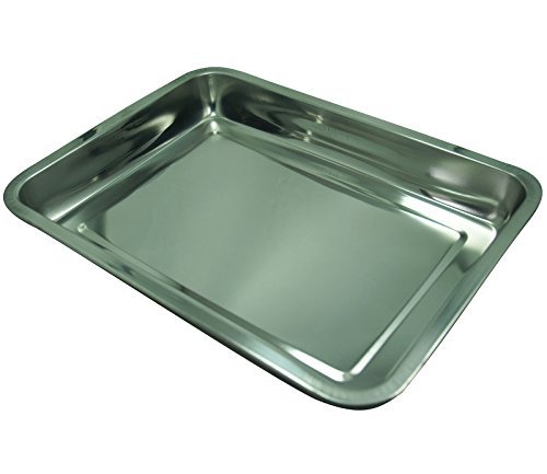 Service rechteckigen Tablett aus poliertem Edelstahl - Extra großformat - 45 x 30 x 4,5 cm