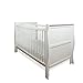 BEAUTIFUL PINE WOOD WHITE SLEIGH COT BED 3 in 1 + SUPERIOR QUALITY HIGH DENSITY FOAM (CMHR28) SAFETY MATTRESS 4'' - 10cm THICK 140/70/10cm