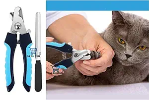 THE DDS STORE Cat Nail Clipper with Safety Guard to Avoid Over-Cutting & Free Nail File, Dog Nails Clippers Small to Large, Pet Nail Clippers for Dogs Cats Birds Guinea Pig Animal Claws, 1 Piece