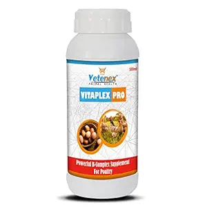 VETENEX Vitaplex Pro - Vitamin B Complex Supplement, Growth Promoter for Poultry, Birds & Chicken - 500 ML