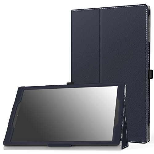 MoKo Fire HD 10 2015 Hülle - Kunstleder Ständer Schutzhülle Smart Cover mit Auto Schlaf / Wach Funktion und Stift-Schleife für Amazon Fire HD 10.1 Zoll (5. Generation - 2015 Modell), Marineblau