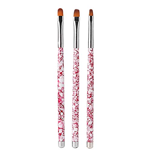 Rotekt Penne per unghie, 3Pcs Set di pennelli per manicure(01)