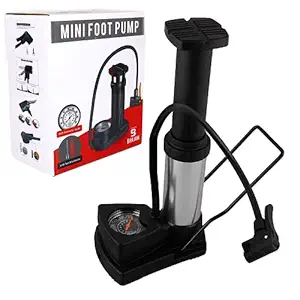 Bhajan High Pressure Foot Air Pump with Heavy Compressor & Pressure Gauge for Road Motorbike, Cars, Bicycle, Football, Cycle, Bike & Tubeless Tyre